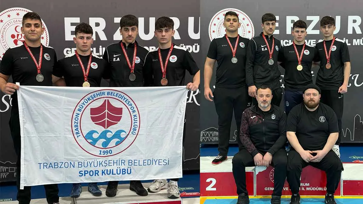 Trabzonun sporculari Erzurumdan 4 madalyayla dondu