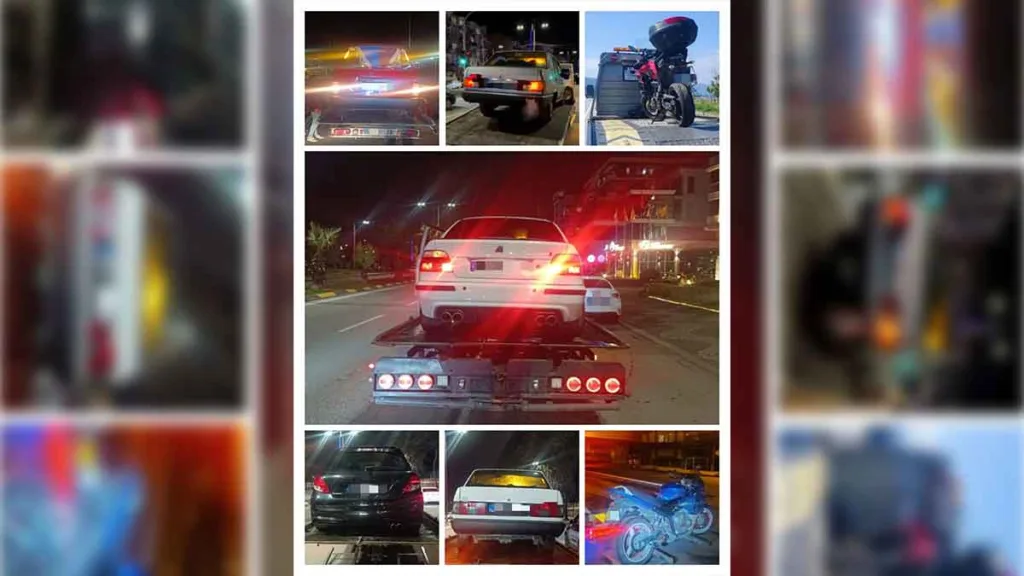 Trabzon’da gürültü kirliliği yapan 10 araç trafikten men edildi.