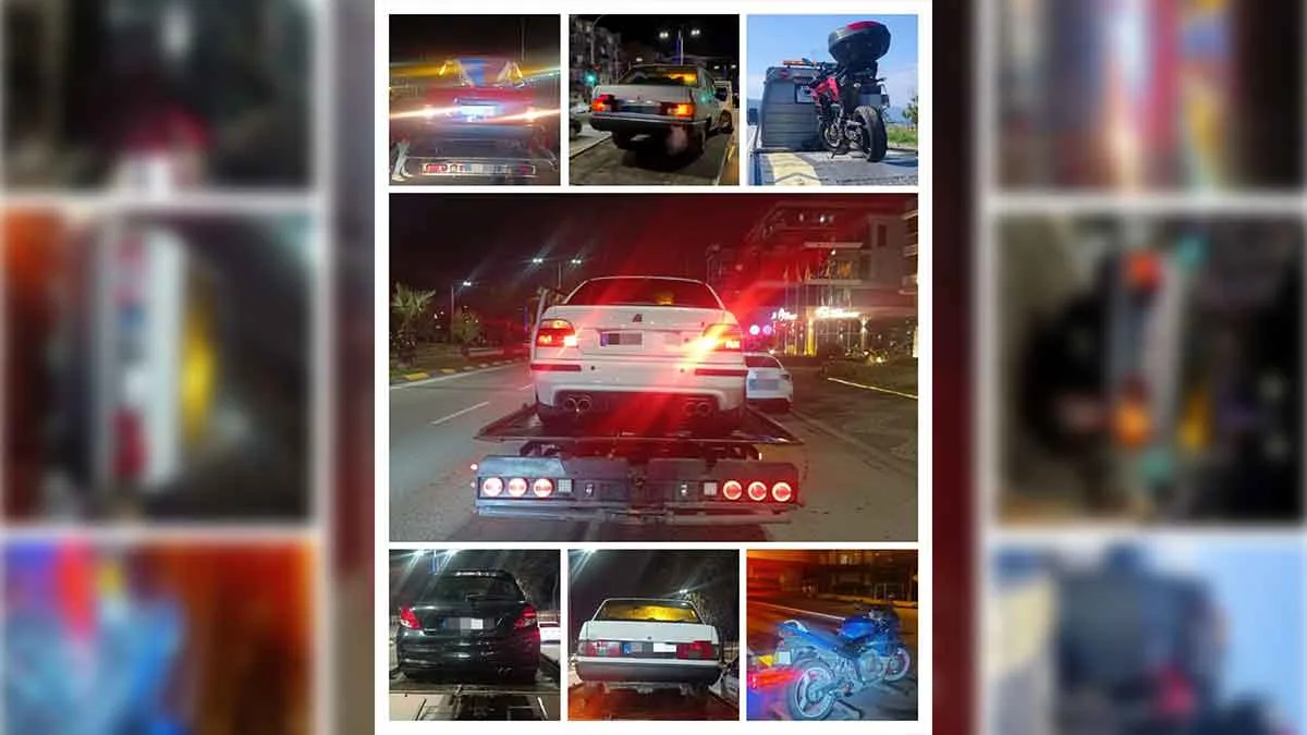Trabzon’da gürültü kirliliği yapan 10 araç trafikten men edildi.