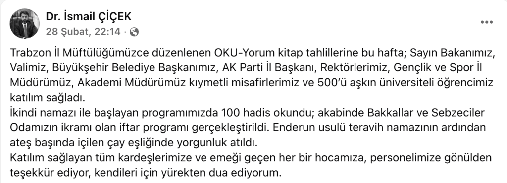 dr ismail cicek ikinci aciklama