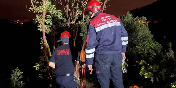 Trabzon'da yamaçta mahsur kalan vatandaş kurtarıldı 7 yamaç-kurtarma